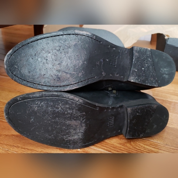 Frye Melissa Belted Tall Black (and Patina/Gray Tones) Boots 8.5 - Picture 9 of 13
